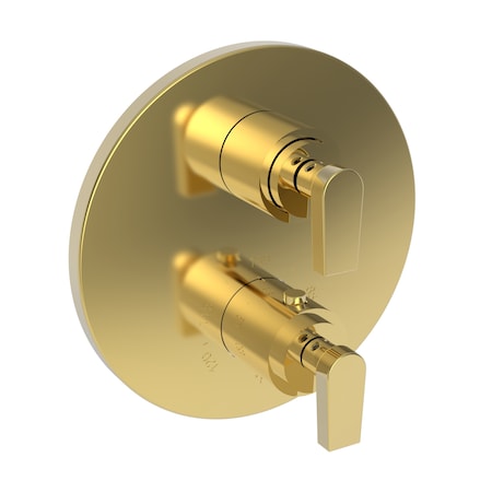 Newport Brass 1/2" Round Thermostatic Trim Plate With Handle in Polished Gold, Pvd 3-2973TR-24